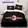 Associazione Calcio Milan3 Pattern Bedding Quilt Set  Home Decoration  Gift (1 * duvet cover + 2 * pillowcase  without core)