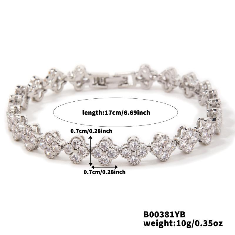 Popular color lucky flower diamond chain full of diamonds fashion design luxury high sense