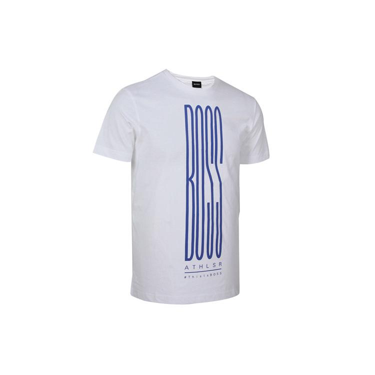HUGO BOSS T-Shirts Men's White Crew Neck Moderate Straight Fit 50410483-100