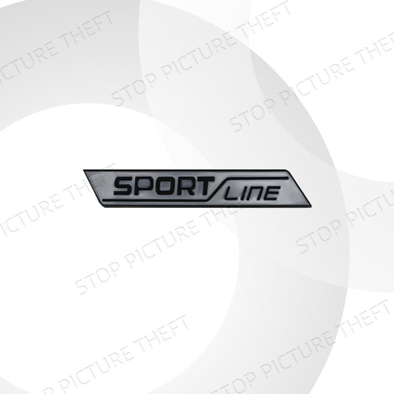 JBIW9 Metal Alloy Sport Line Logo Car Grille Badge Trunk Sticker Decoration Emblem For Skoda Fabia Octavia Citigo Rapid Kodiaq Karoq