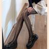 Sexy Black White Lolita Hollowed Lace Mesh Stockings Women Bottomed Pantyhose Japanese Goth Thin Stocking Hot Classic Tights