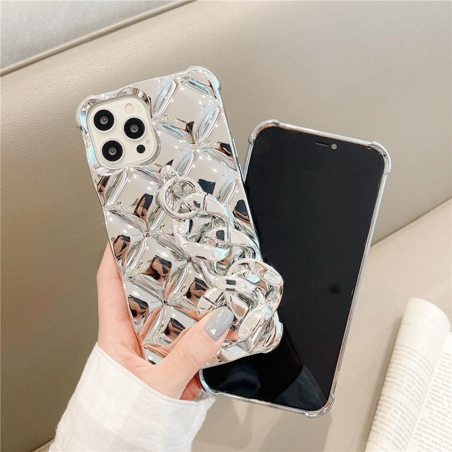 Роскошный сексуальный чехол-цепочка для телефона с алмазным покрытием для защиты камеры для iphone 14 13 15 16 Pro Max 12 11 X XS XR с браслетом