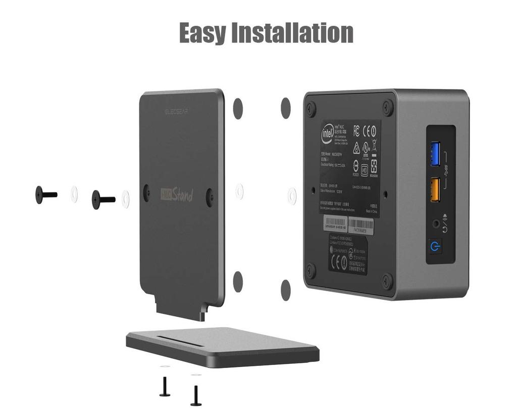 Вертикальная подставка для Intel ElecGear, алюминиевая настольная подставка, охлаждающий держатель, чехол, настольное крепление VESA, экономящий место органайзер для Intel NUC 6 Thick Edition