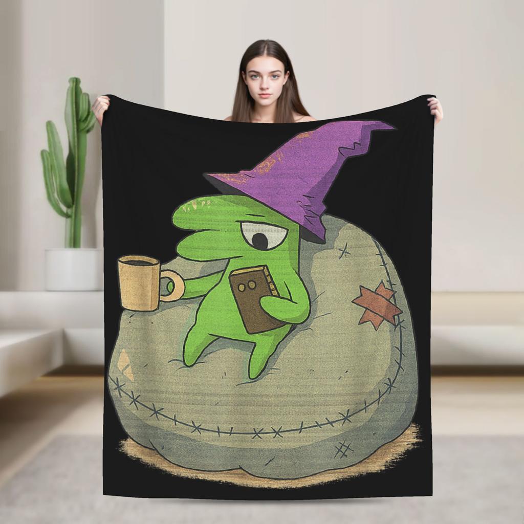 Warm Blanket Smiling Friends Mr. Boss Guess I'm Ooogli Goo Funny Cartoon Throw Blanket Flannel Bedspread For Outdoor Sofa Cover