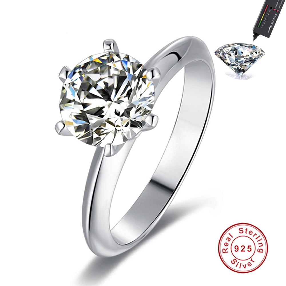 Роскошные кольца из стерлингового серебра 925 пробы с настоящим муассанитом, ювелирные украшения