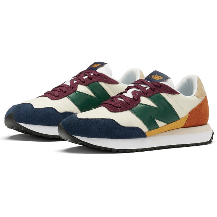 New Balance 237 Beige Nightwatch Зеленые кроссовки унисекс Бело-бордовые MS237VE
