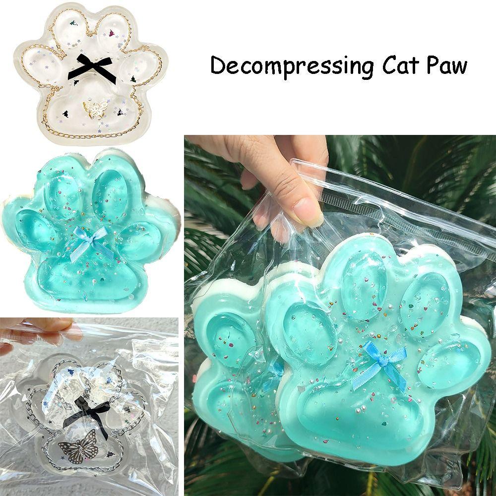 Sticky Squeeze Cat Paw Toys Soft Pinching and Decompressing Toy Decompressing Pinching Cat Paw