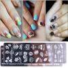 DIY Image Stencil Geometry Cats Lace Flower Christmas Nail Art Stamping Plates Polish Stamper