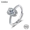 Женские кольца Lindon из медного сплава с цирконом, ювелирные кольца для вечеринок