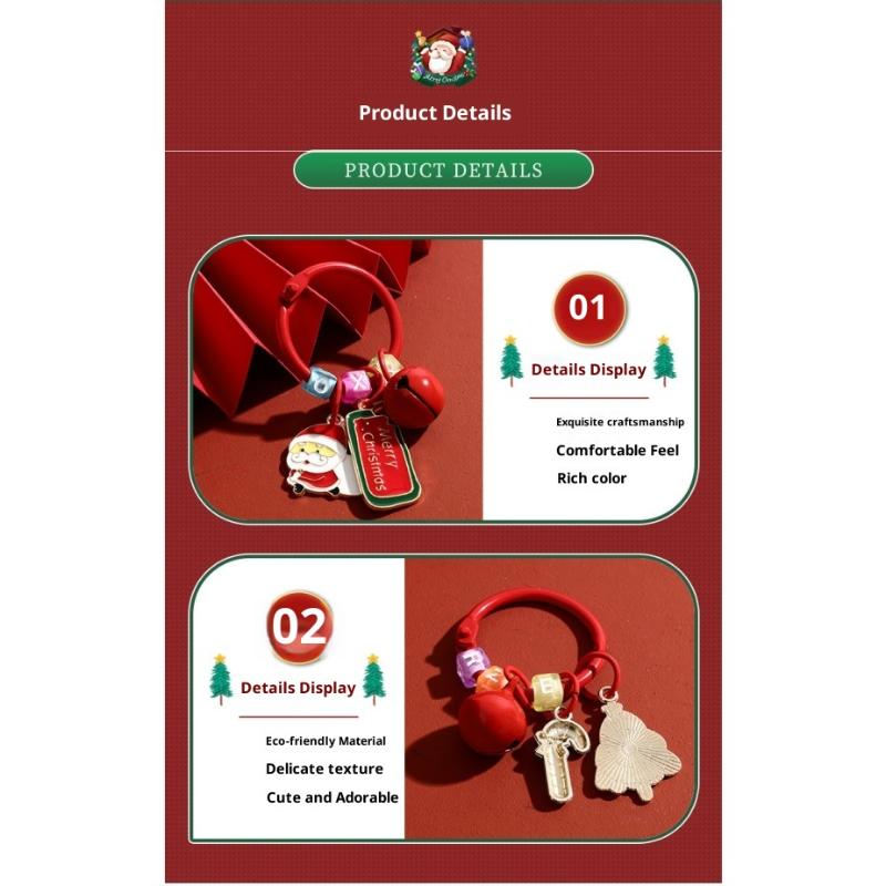 Подвеска для сумки Мультяшная Рождественская бирка Подвеска Рождественская елка Рождество Санта Клаус Брелок Креативный Рождественский венок Олень Брелок для ключей Девочки