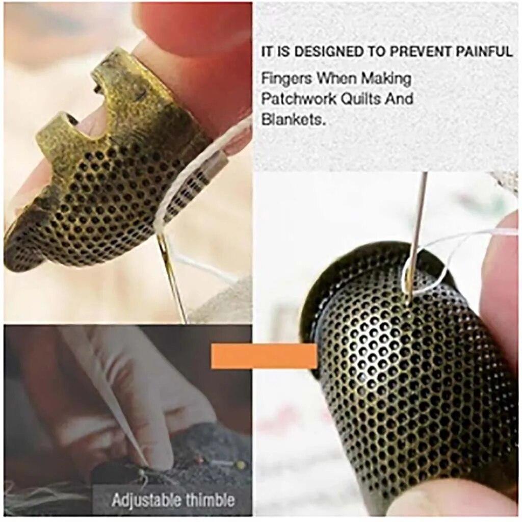 Retro Finger Protector Antique Ring Handworking Needle Thimble Needles Craft Household DIY Sewing Tools Accessories