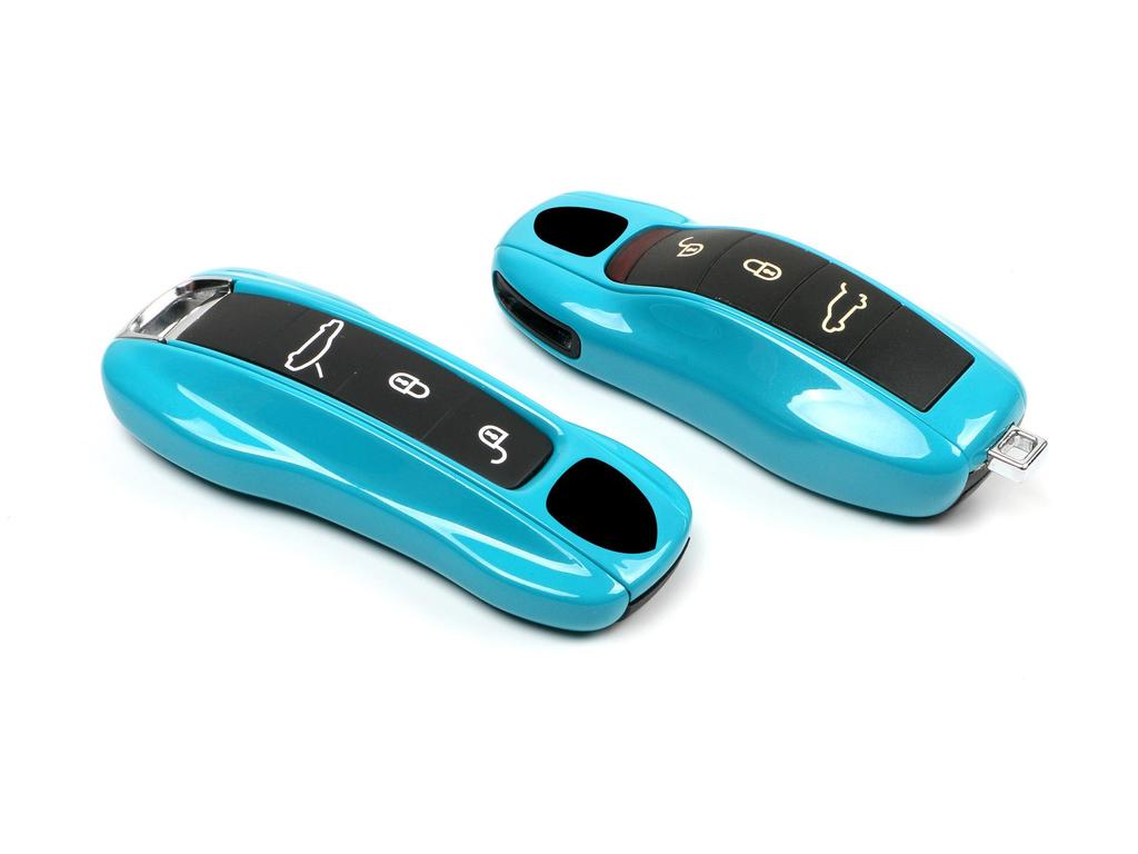 Корпус ключа Porsche Miami Blue для Cayenne, Macan, 911, Panamera, 718, Taycan