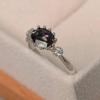 1Pc Fashion Inlaid Seven-color Synthetic Zircon Ring Fashion Ring