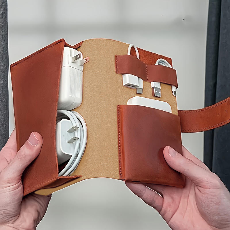 Органайзер для адаптера питания из ПУ Портативный легкий чехол для хранения кабеля зарядного устройства аксессуаров электронных устройств Высококачественный материал Быстрая доставка