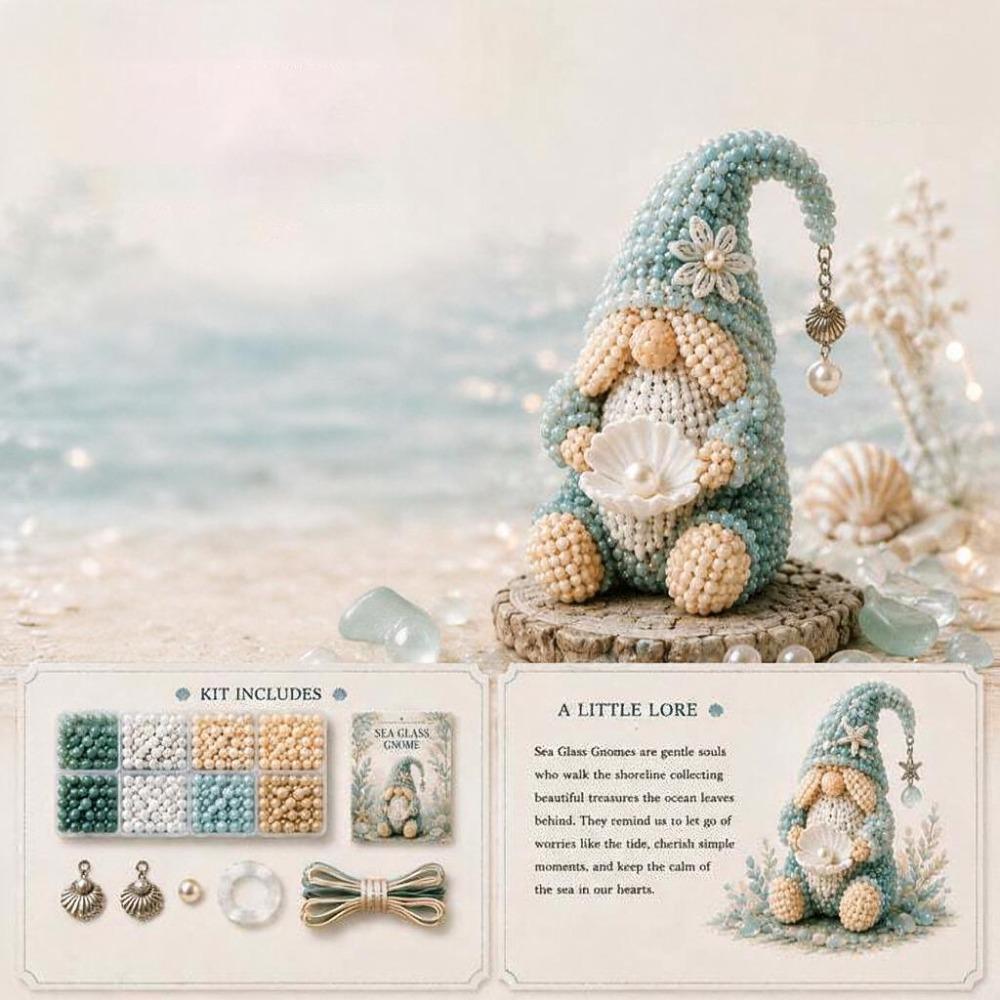 Handmade Beaded Dwarf Ornament Craft Kit Cozy Gnome DIY Bead Kit Adults