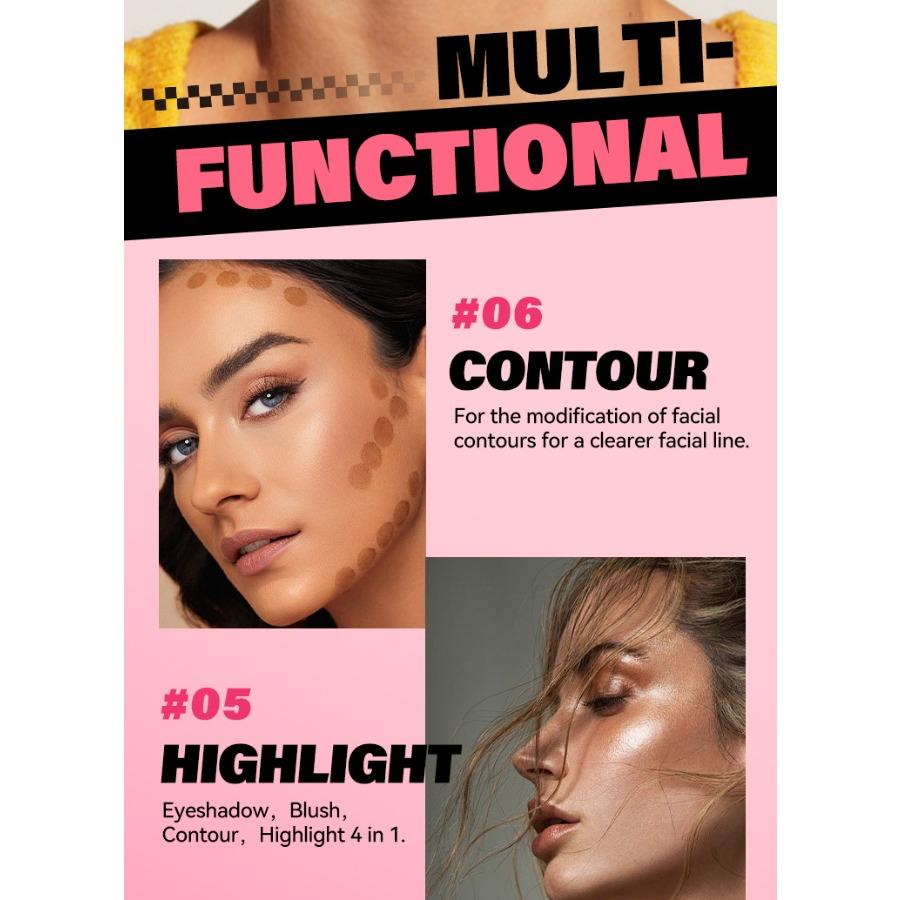 MLSMILE 6-цветные жидкие румяна, осветляющие и подчеркивающие румяна для лица, контурирующие тени для век, кремовые румяна