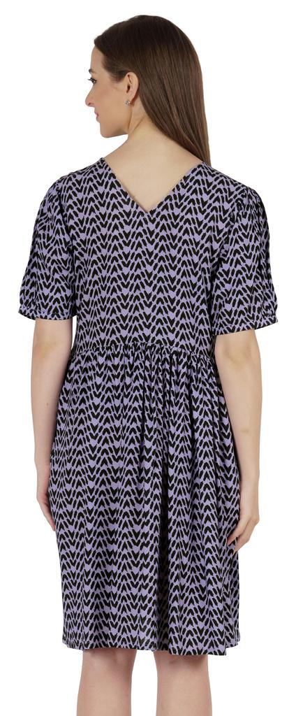 Bimba Printed Summer Shift Dress For Women V Neck Short Dress W  Pockets Western Midi