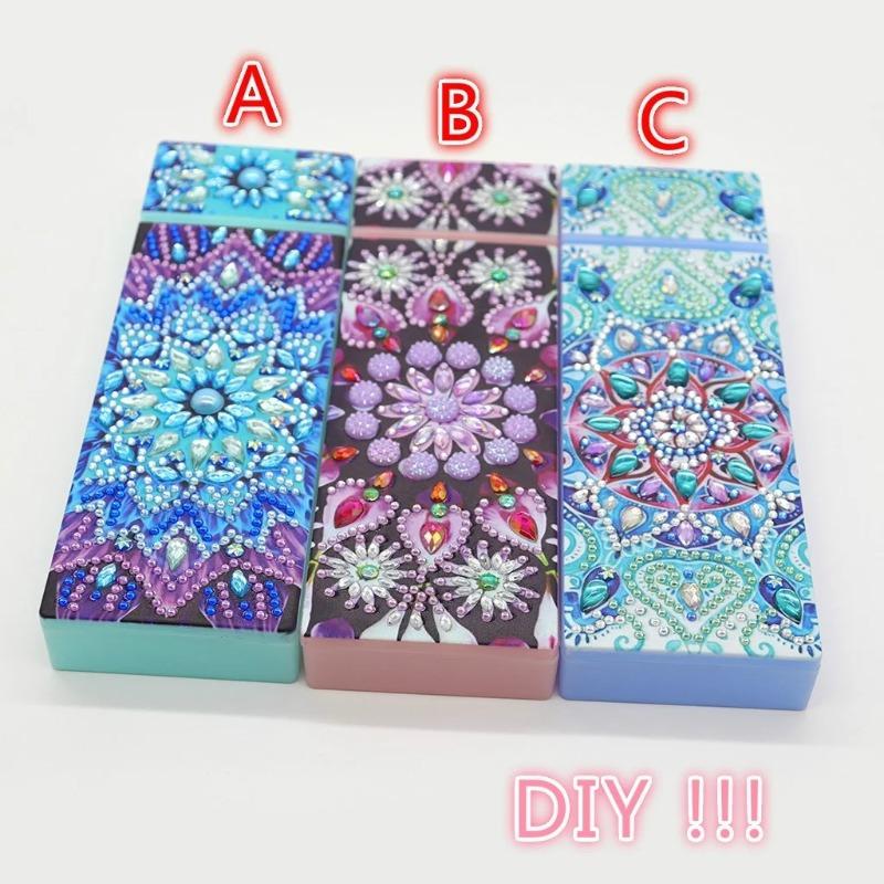 DIY Bright Diamond Pencil Case, Diamond Painting Pencil Case, Student Stationery Storage Box, Essential for Learning