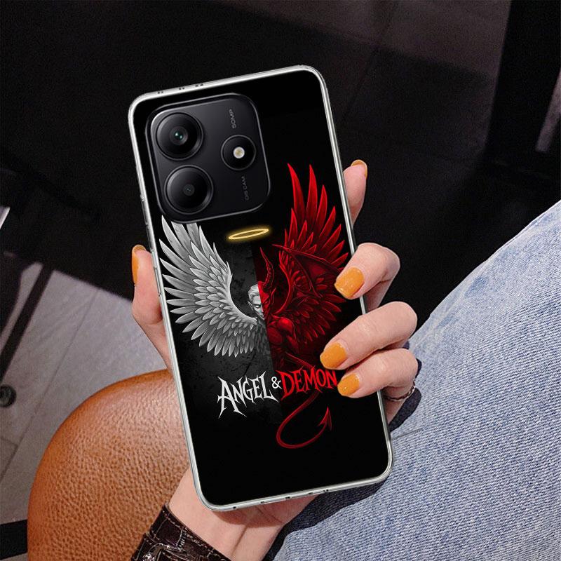 Чехол для телефона Phnoe с ангельскими крыльями и дьяволом для Xiaomi Redmi Note 15 14 14S 13 Pro Plus 12 12S 11S 11E 10S 10 11T 5G Уникальный