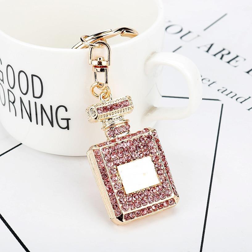 Ювелирные изделия со стразами и кристаллами, 3 цвета, флакон духов в форме подвески, брелок, подарки, автомобильная сумочка, брелок для ключей, подарки