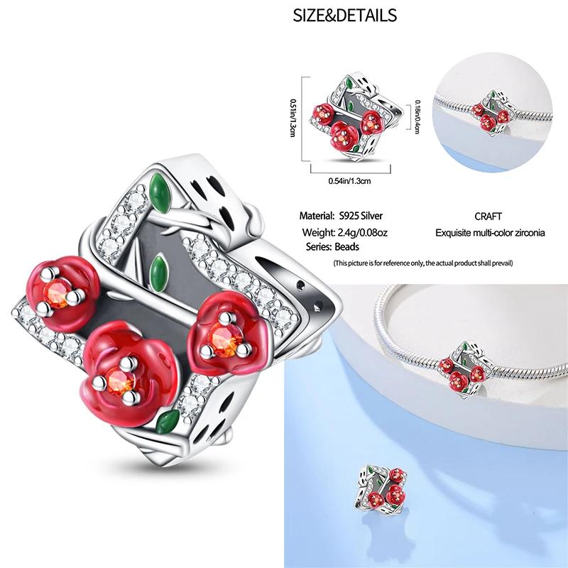 100% Медь Изысканные Карты Таро Браслет Подвески Кроваво-Красный Огненный Змей Роза Шармы Бусины Сделай Сам Украшения Для Женщин