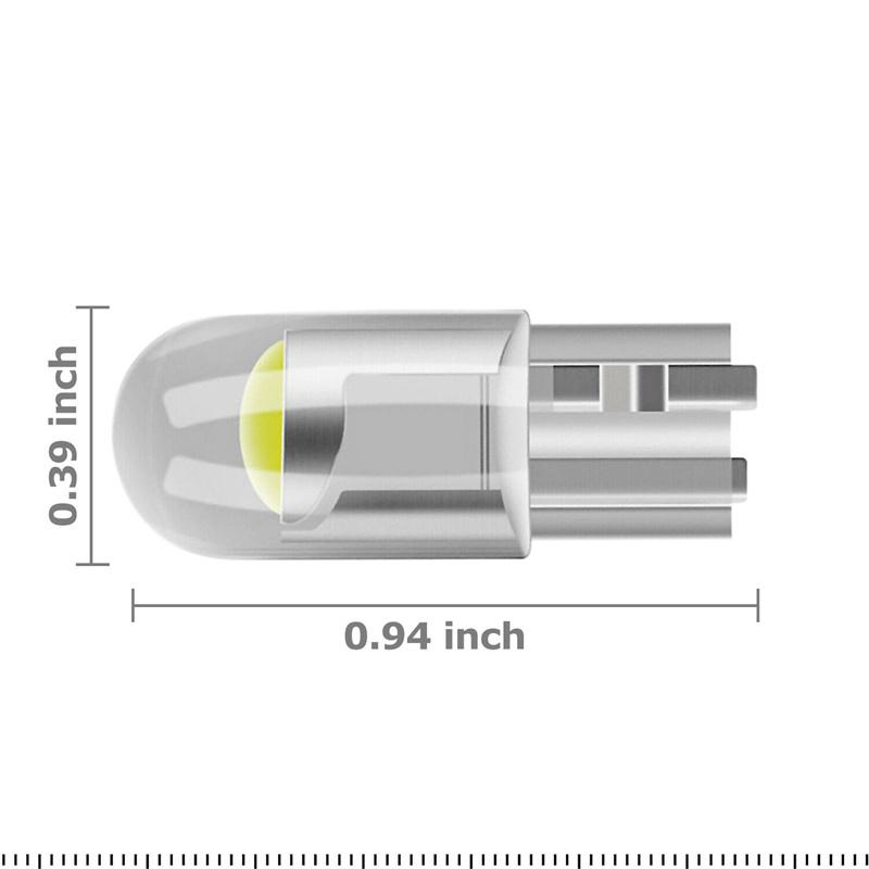 W5W Led T10 Car Light Cob Clear 6000K Auto Automobiles Motor License Plate Lamp Dome Light Reading Drl Bulb Style 12V