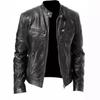 Men's Cardigan Hot Style PU Jacket Zipper Leather Jacket Leather Jacket for Men