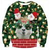 Harajuku 3D Print Funny Christmas Sweatshirts Reindeer Santa Xmas Ornaments Graphic Ugly Christmas Sweatshirts Mens Clothing Top