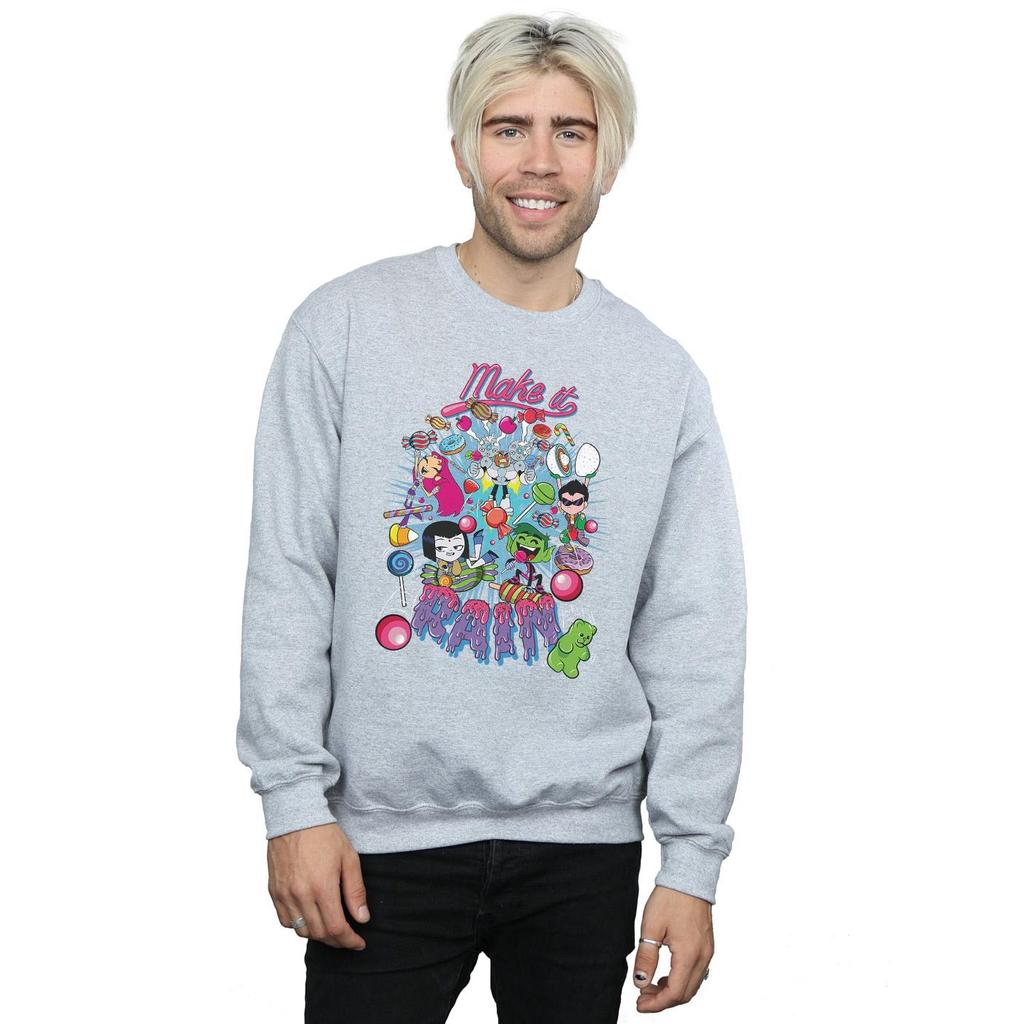 DC Comics Mens Teen Titans Go Make It Rain Sweatshirt