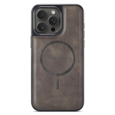 Серия MAGKING K1 Для iPhone 15 Pro Max Магнитный чехол PC+TPU+ПУ кожа Противоударный чехол для телефона