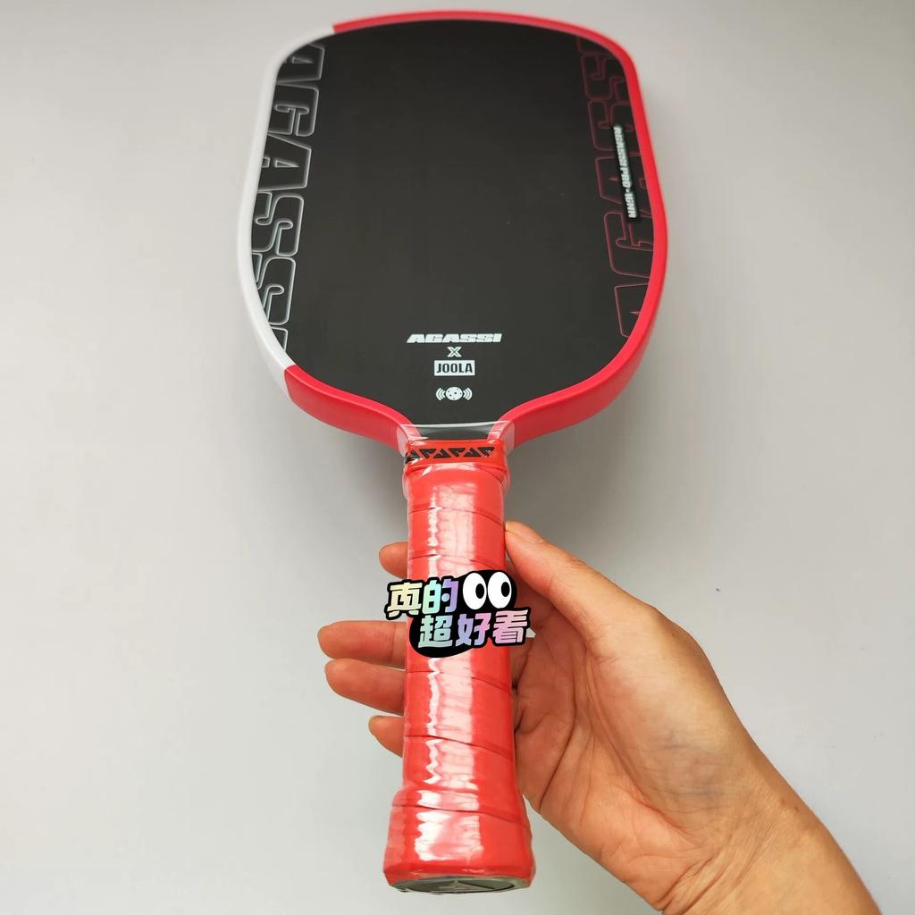 Pickleball racket, red and black color, T700 carbon fiber material, 16mm thickness,