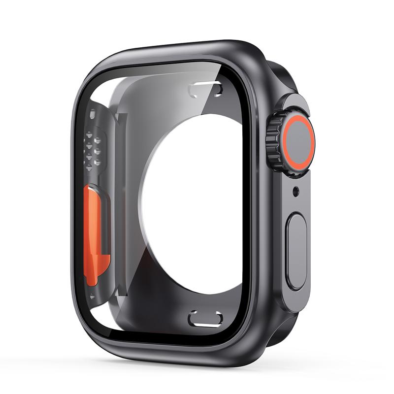 Стекло на 360 градусов + чехол для Apple Watch 45 мм 44 мм, обновление внешнего вида, смена на Ultra Защитная пленка для экрана + чехол для ПК для серии iWatch 45 мм 44 мм