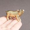 Exquisite Solid Brass Pig Figurines Cute Miniature Pig Statue Desk Living Room Decoration