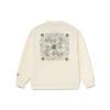 Li Ning Badfive Changan Youth Fun Print Sports Pullover Sweatshirt Unisex sweatshirt Vanilla-White AWDRF87-3