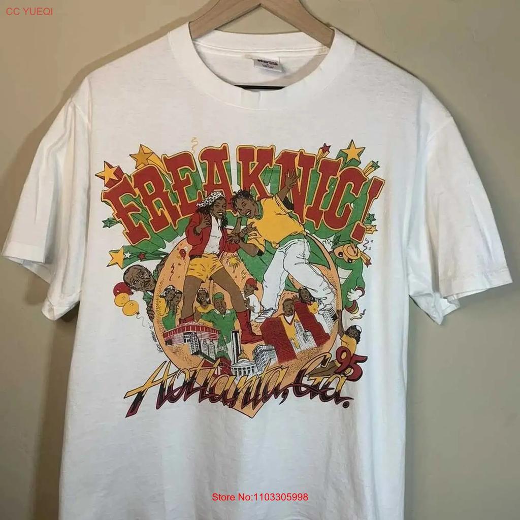 Винтажная футболка Freaknic Atlanta Freaknik Rap 1995 года An51503 Винтажная Универсальная Повседневная Эластичная Удобная Слегка