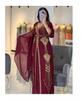 Burgundy Wedding Dress Kaftan Dubai Kimono Gown Casual Moroccan Abaya Maxi Long