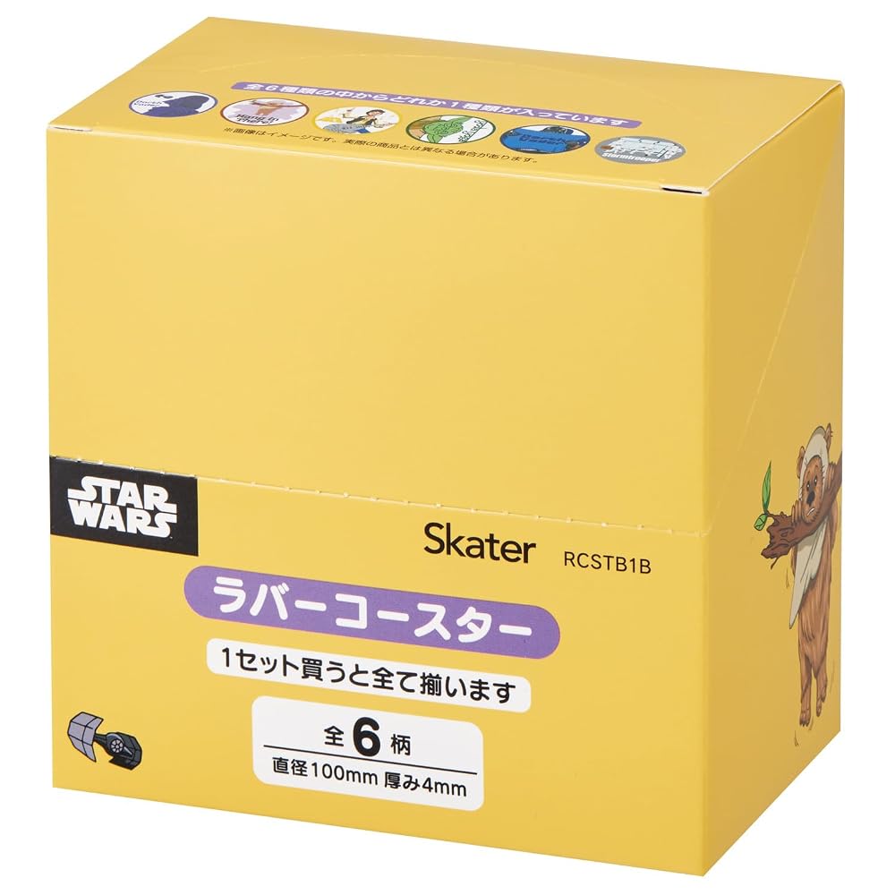 Skater Rubber Coaster Complete Box (6 types) - Disney STAR WARS Unique Art RCSTB1B-A