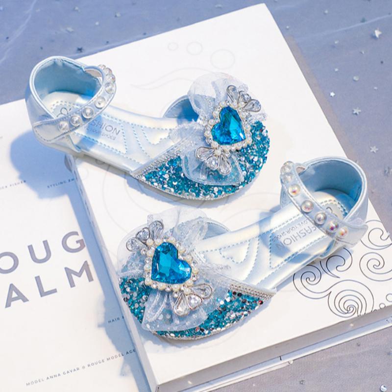 Сандалии для девочек Летняя мода Бриллиантовые туфли принцессы Детские Детские Хрустальные туфли Элегантность для девочек