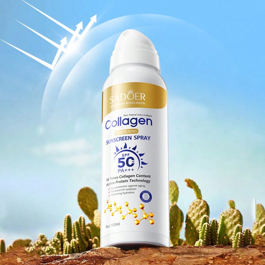Коллагеновый спрей от морщин, отбеливающий, солнцезащитный SPF50 PA+++ с защитой от УФ-лучей для лица и тела