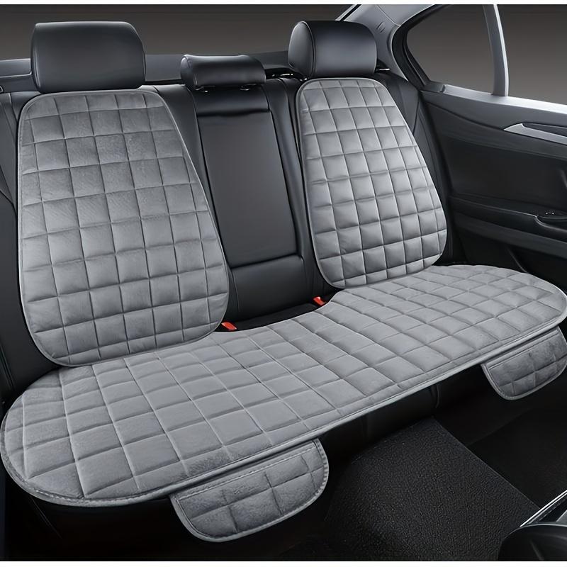 Плюшевая подушка на заднее сиденье со спинкой - Дышащая защитная накладка для салона автомобиля, мягкий стеганый дизайн, ручная стирка, подходит для большинства автомобилей