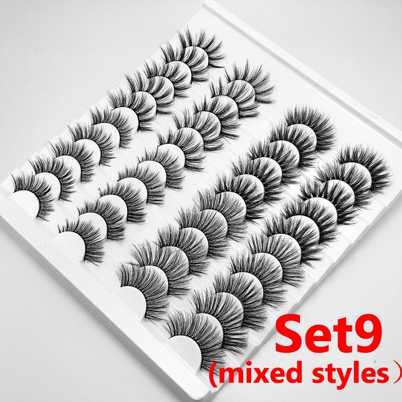 8/20 пар 15-20 мм натуральные 3D накладные ресницы набор для макияжа норковые ресницы наращивание норковые ресницы