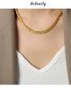New Style Twist Link Necklace & Bracelet  Jewelry Set Titanium Steel Gold Color Chain For Women