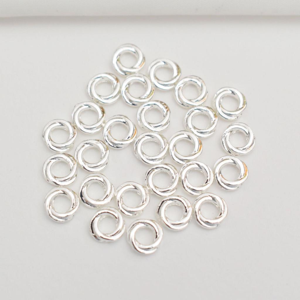 100pcs 14K Gold Twist Closed Spacer, Circle Twist Spacer Jewelry Accessories Diy Handmade Large Hole Beaded Spacer