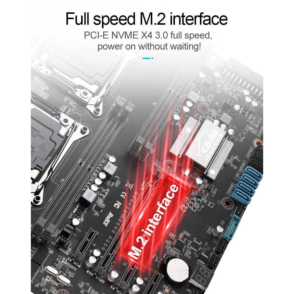 Материнская плата Jingsha X99 Dual Gaming с 8 слотами памяти DDR4 и поддержкой 10 портов SATA3.0