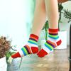 Women's Five-finger Socks, Cotton Thread Striped Long Socks, Mid-calf, All-season High-waisted Women's Socks, Women Look Slimmer