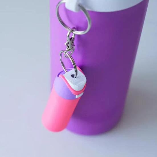 Keychain Lip Balm Stand Holder Multi-Functional Clip for Cotton Swabs Trinkets 3D Printed Lightweight Design Portable Keyring