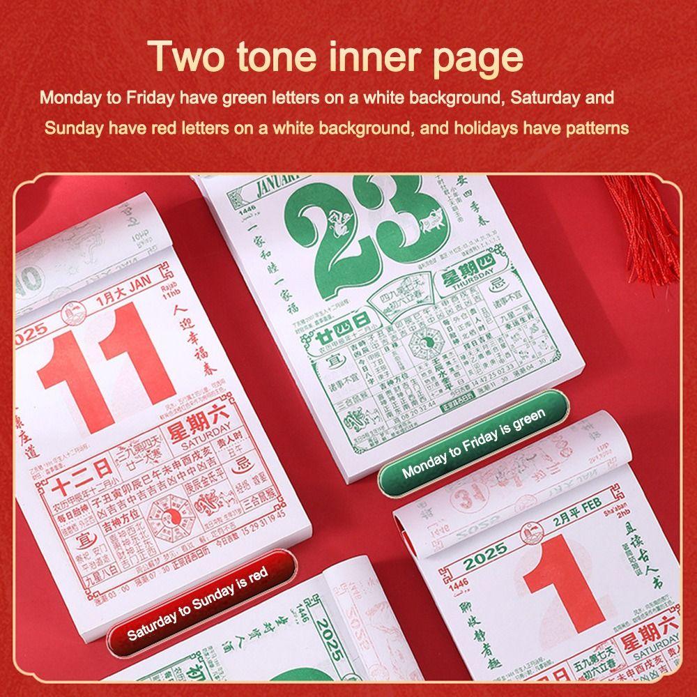 Tearable 2026 Old Imperial Calendar Traditional Horse Years Hanging Calendar Perpetual Calendar