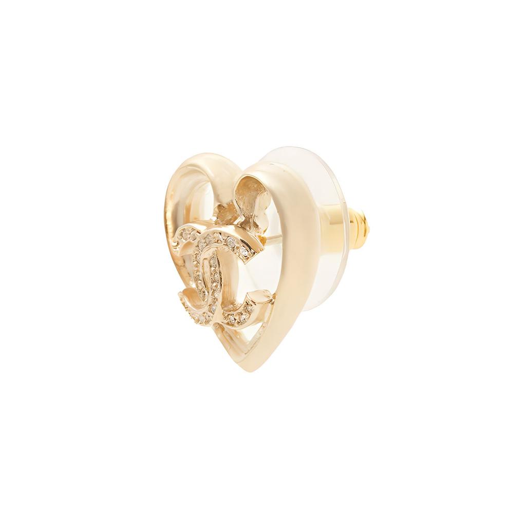 Chanel Heart Double C Hollow Earrings Women earrings Light-Gold ABA103-B10034-NM079
