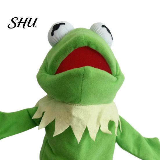 Pillow Cushion Plush Toy Ultra Soft Mouth Moving Fully Filled Companionship Throw Cute Cartoon Frog Hand Puppet Doll for Bedroom