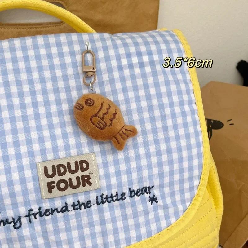 Милая мультяшная кукла-кошка, брелки, мягкая игрушка, кошка/рыба с металлической пряжкой, украшения для школьной сумки для девочек, подвеска для сумки